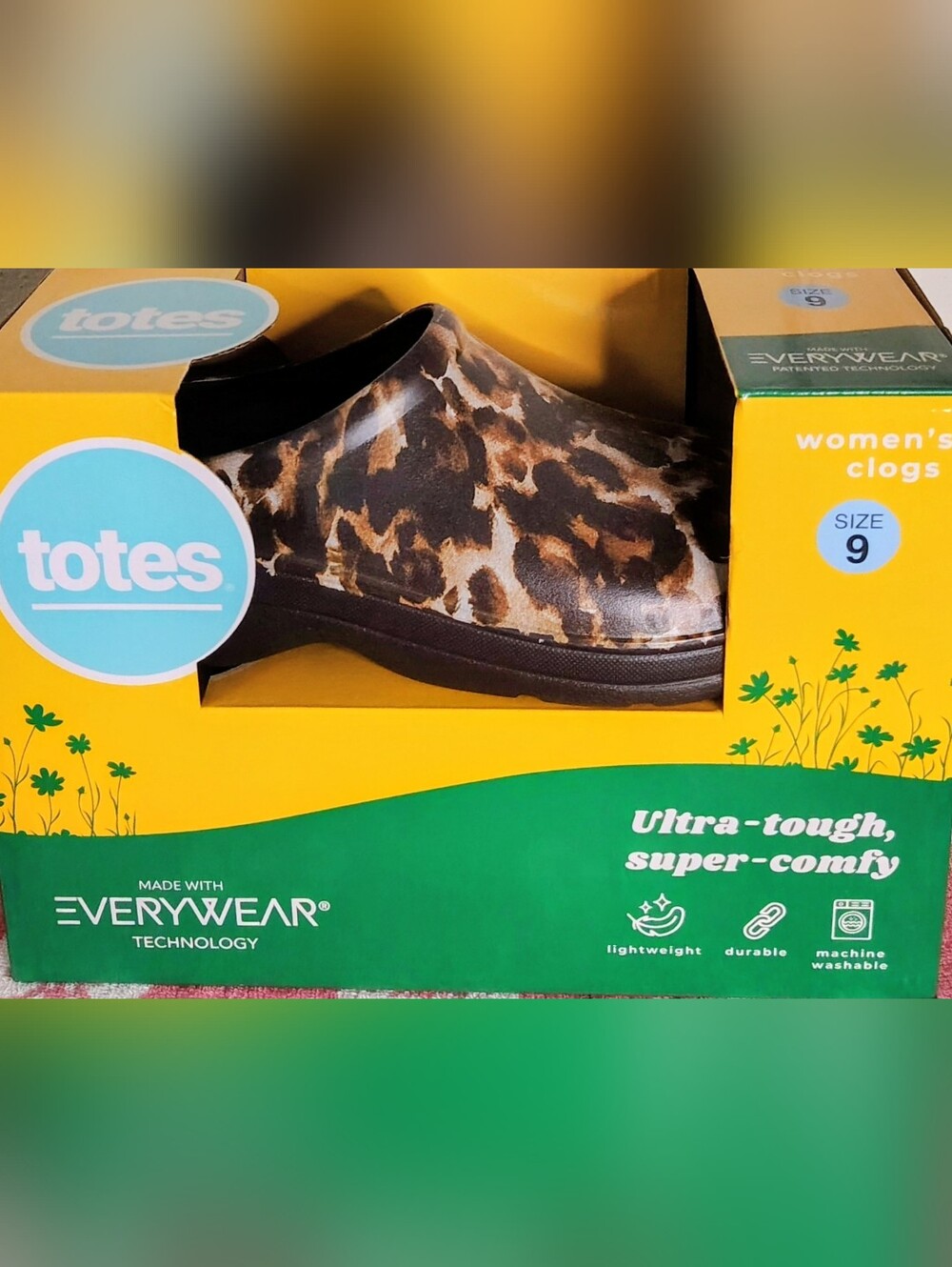 totes Leopard Print Slip-On Clog — Brown/Black